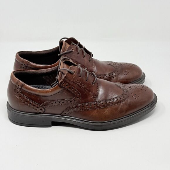 Ecco Brogue Wingtip Derby Shoes Mens 10 - 10.5 EU 44 Brown Leather Lace Up main image 12